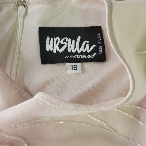 Vintage Ursula of Switzerland Women Dress Sz 16 Cream Layered w/ Open Blouse Set - Picture 13 of 16